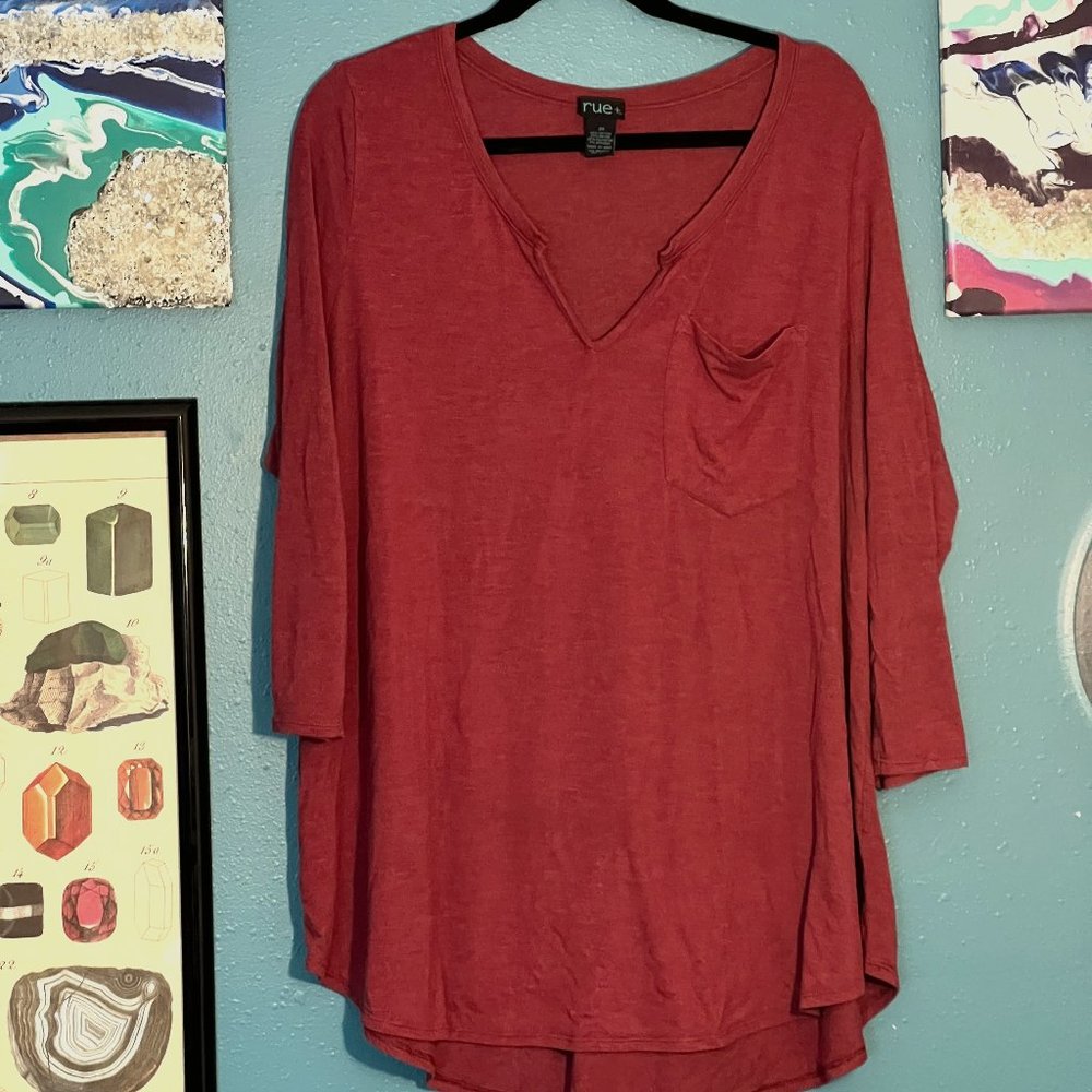 Rue21 Red 3/4 Length Sleeve